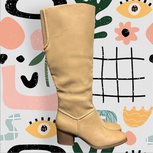 NWT✨ | Baretraps | Thalia Beige Faux Leather Knee High Western Boots